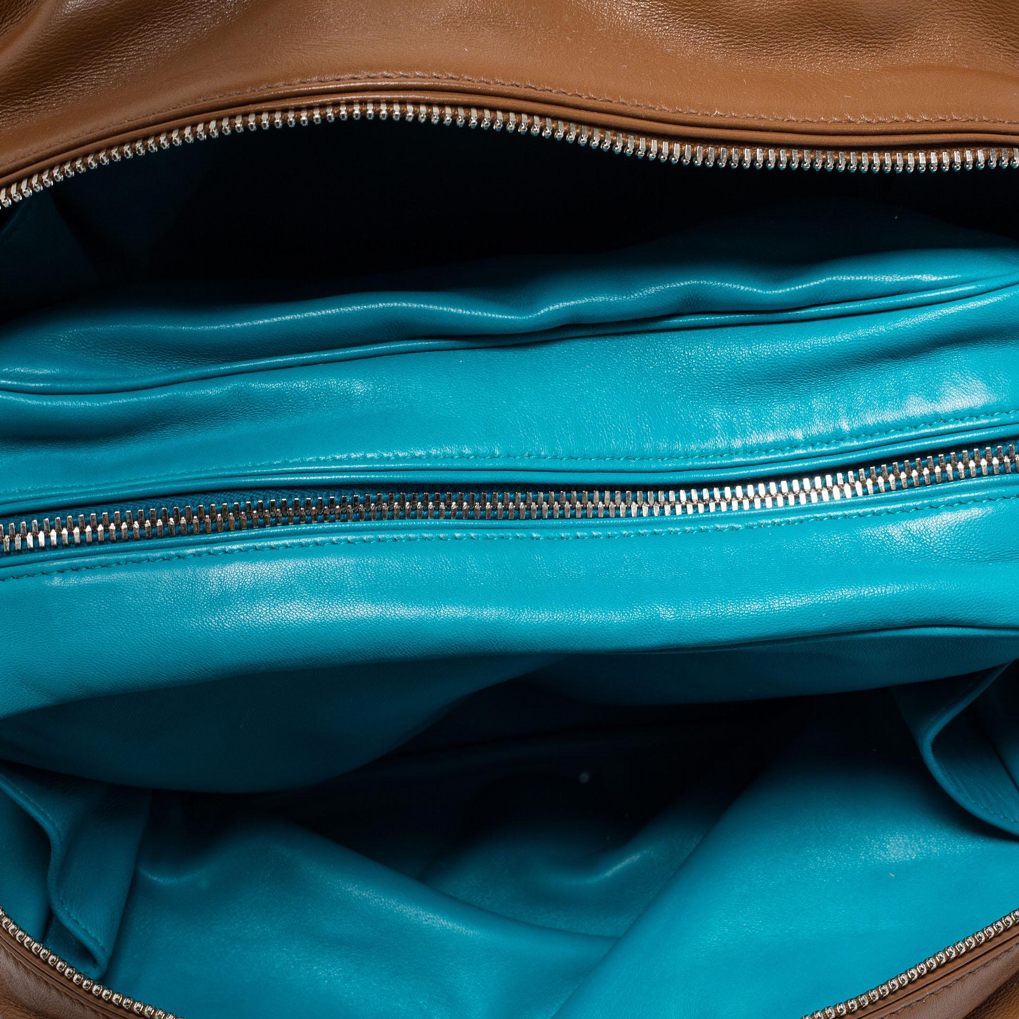 Prada Brown/Turquoise Leather Inside Bag 4