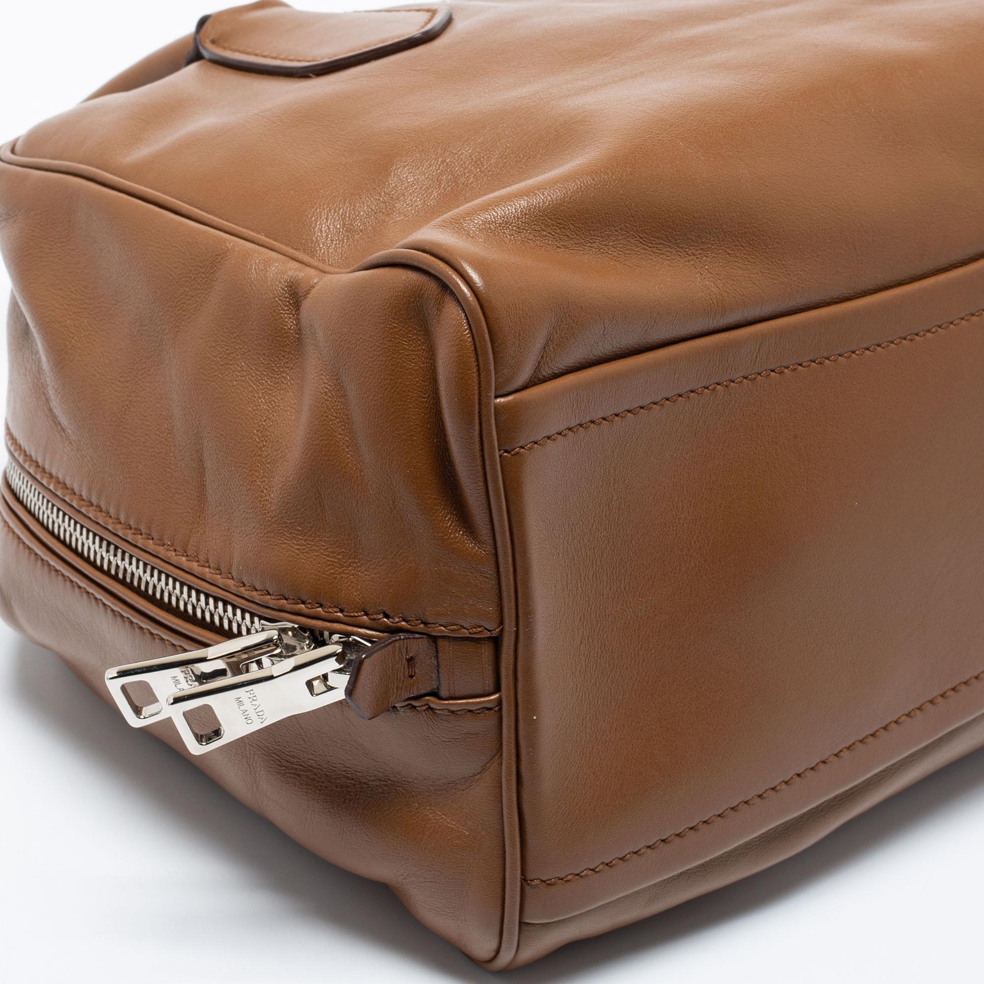 Prada Brown/Turquoise Leather Inside Bag 6