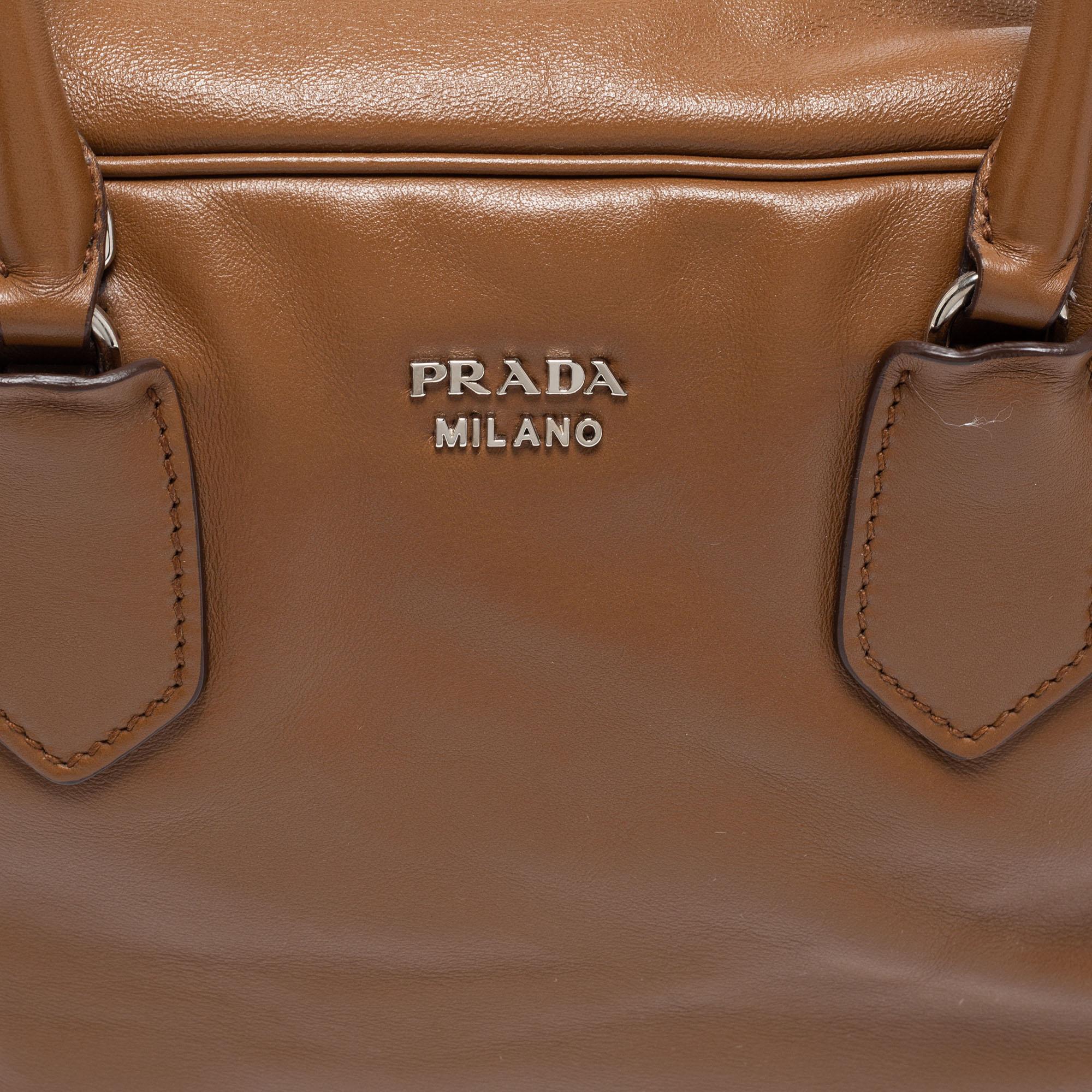 Prada Brown/Turquoise Leather Inside Bag 7