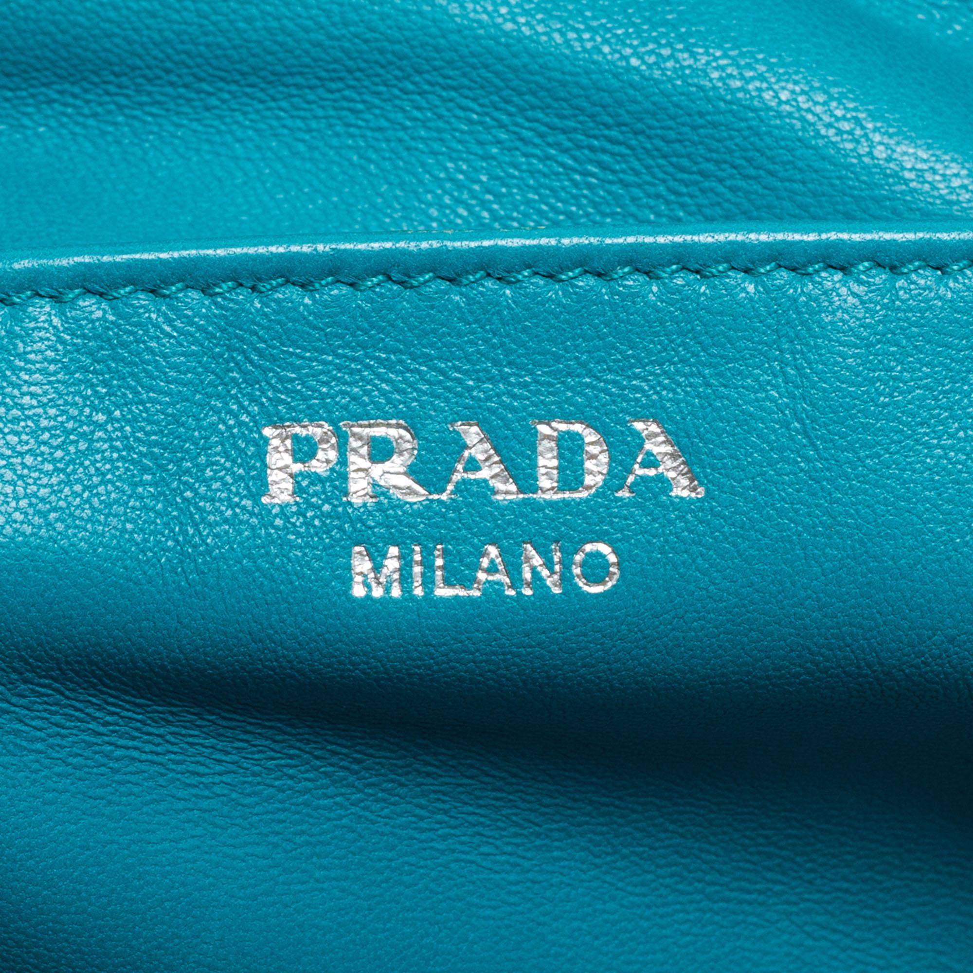 Prada Brown/Turquoise Leather Inside Bag 1