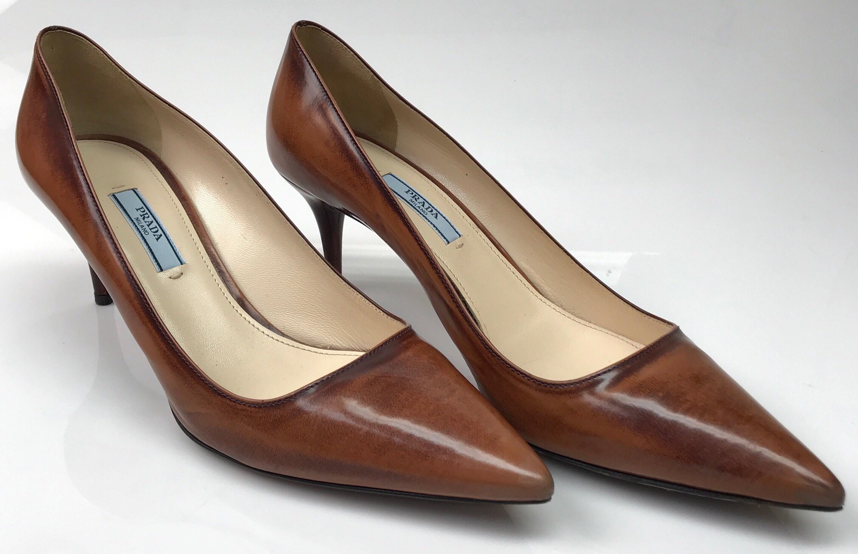 prada brown pumps