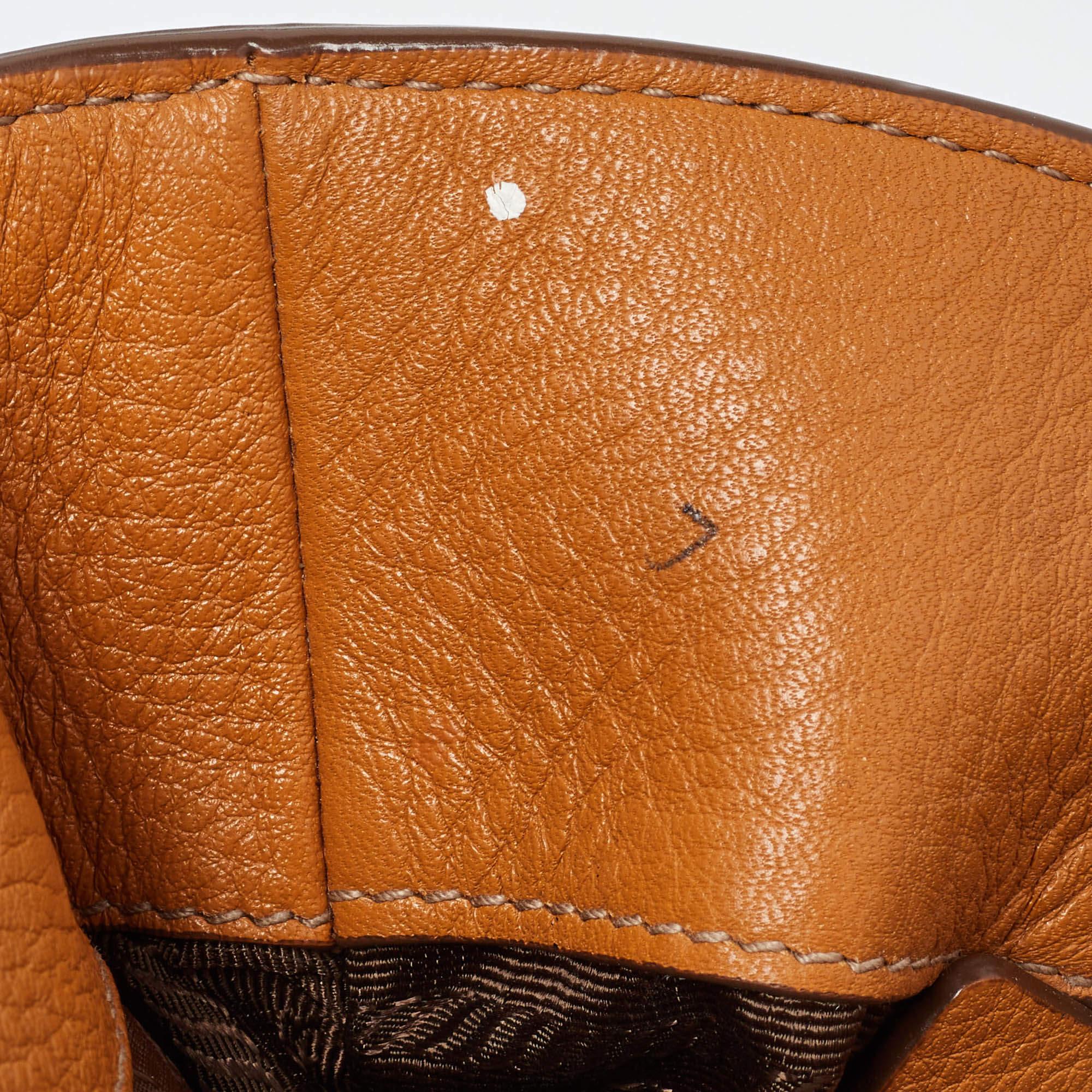 Prada Brown Vitello Daino Leather Open Tote 4