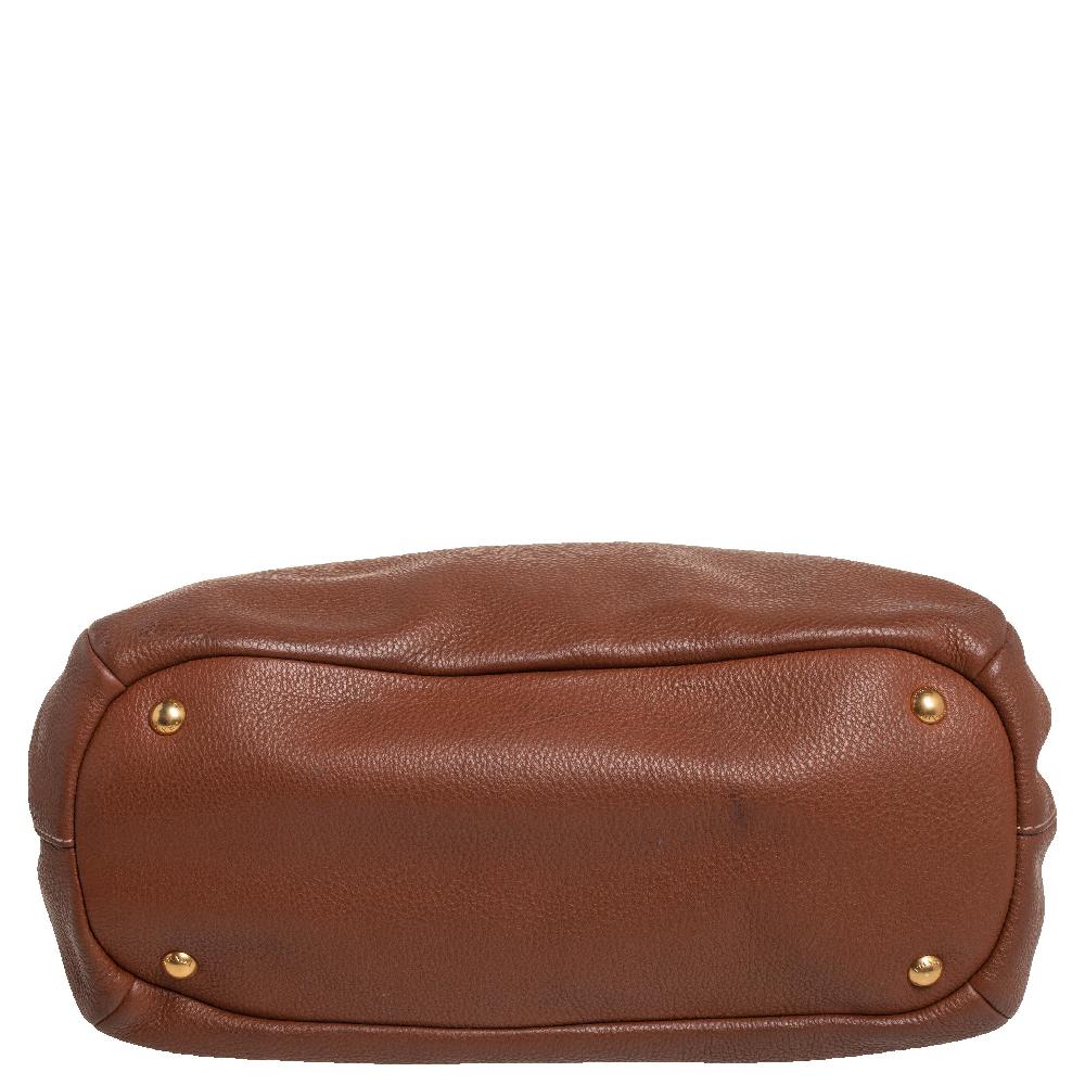 Prada Braun Vitello Daino Leder Sacca 2 Manici Hobo 1