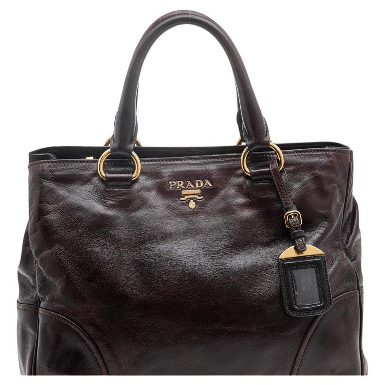 Prada Vitello Shine Leather Shoulder Bag on SALE