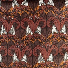 PRADA Brown White Abstract Floral Pocket Square