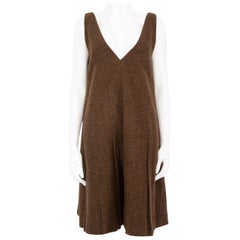 Prada Brown Wool Oversized Pleated Dress Size XXS
