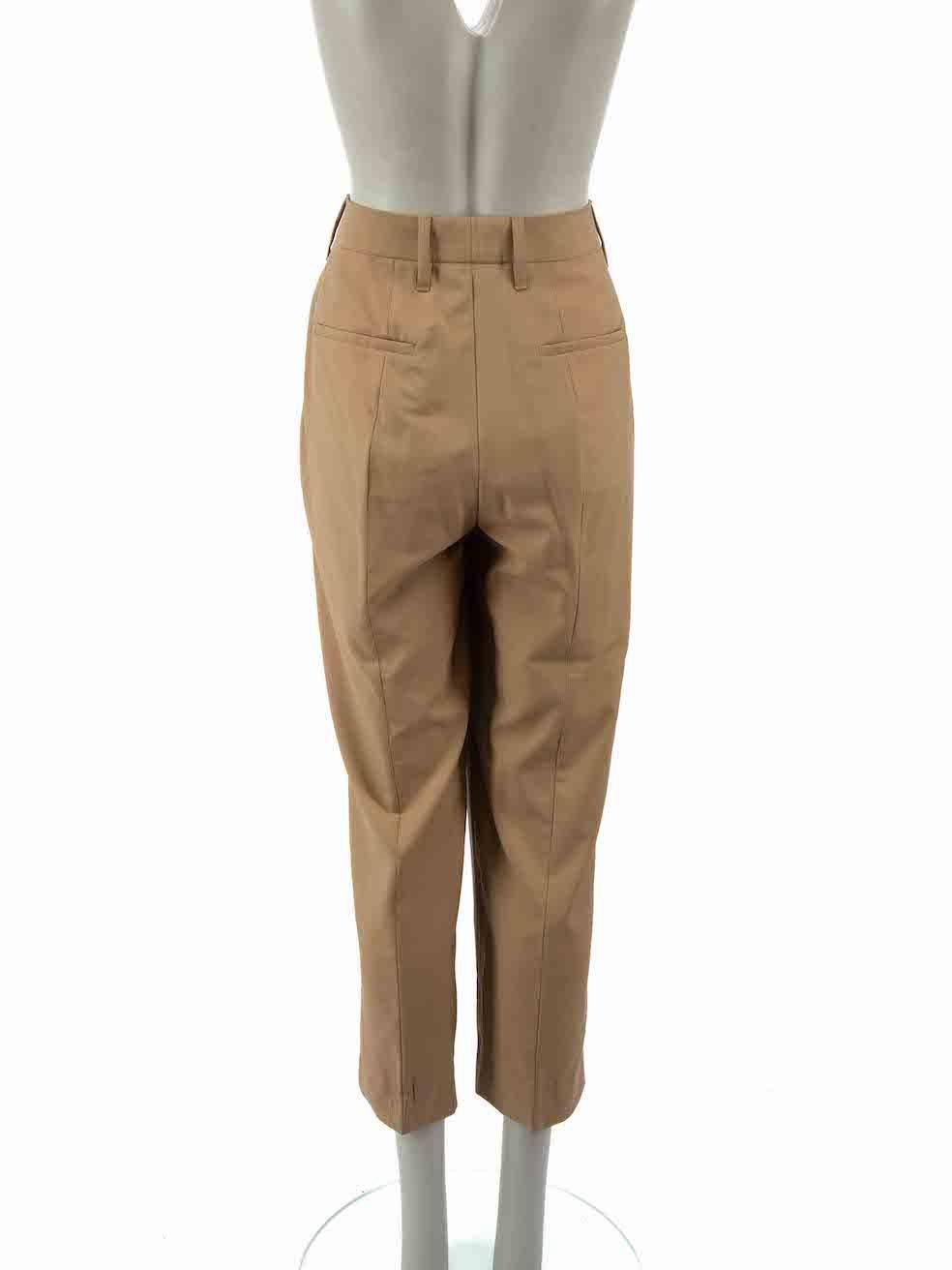 Prada Brown Wool Tailored Trousers Size L In Excellent Condition In London, GB