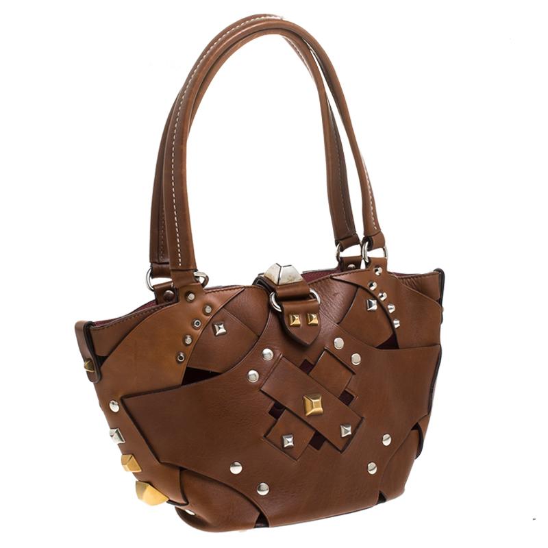 brown studded bag