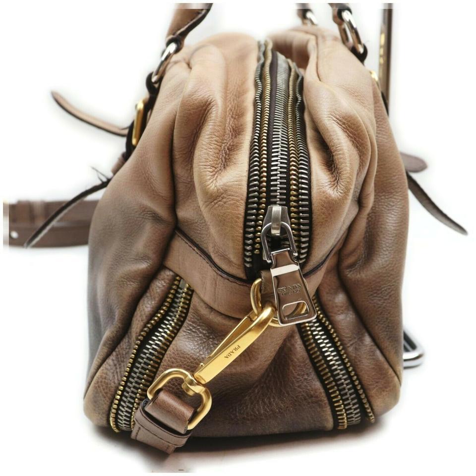 Prada Brown x Beige Gradient Bowler Boston with Strap 861221 1