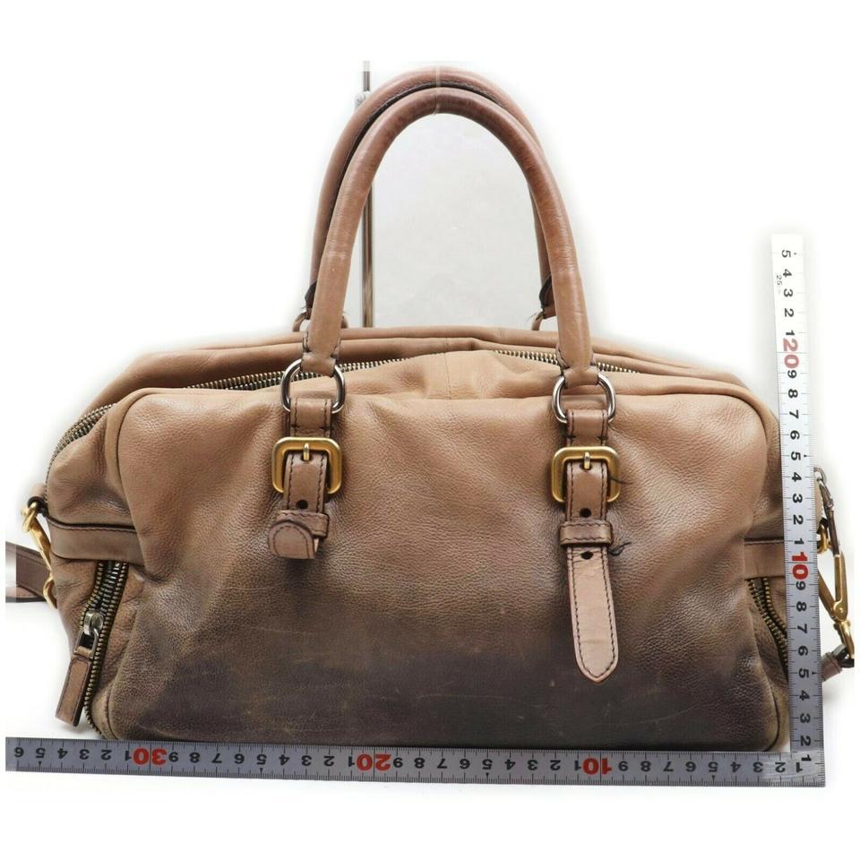 Prada Brown x Beige Gradient Bowler Boston with Strap 861221 4