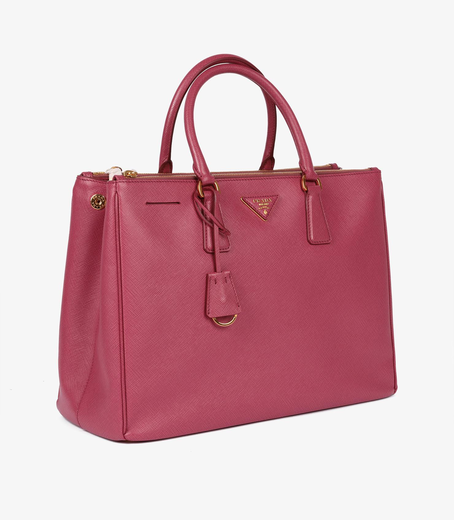 Pink Prada Bruyere Saffiano Lux Leather Large Galleria Tote