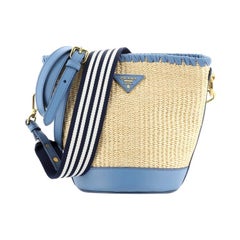 Prada Bucket Bag Woven Raffia With Leather Small 