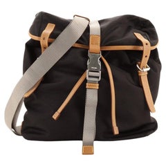 Prada Buckle Backpack Tessuto with Saffiano Leather Small