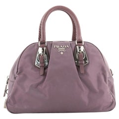 Prada Buckle Dome Satchel Tessuto Medium