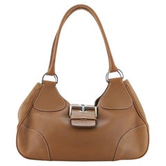 Prada Buckle Flap Shoulder Bag Vitello Daino Medium