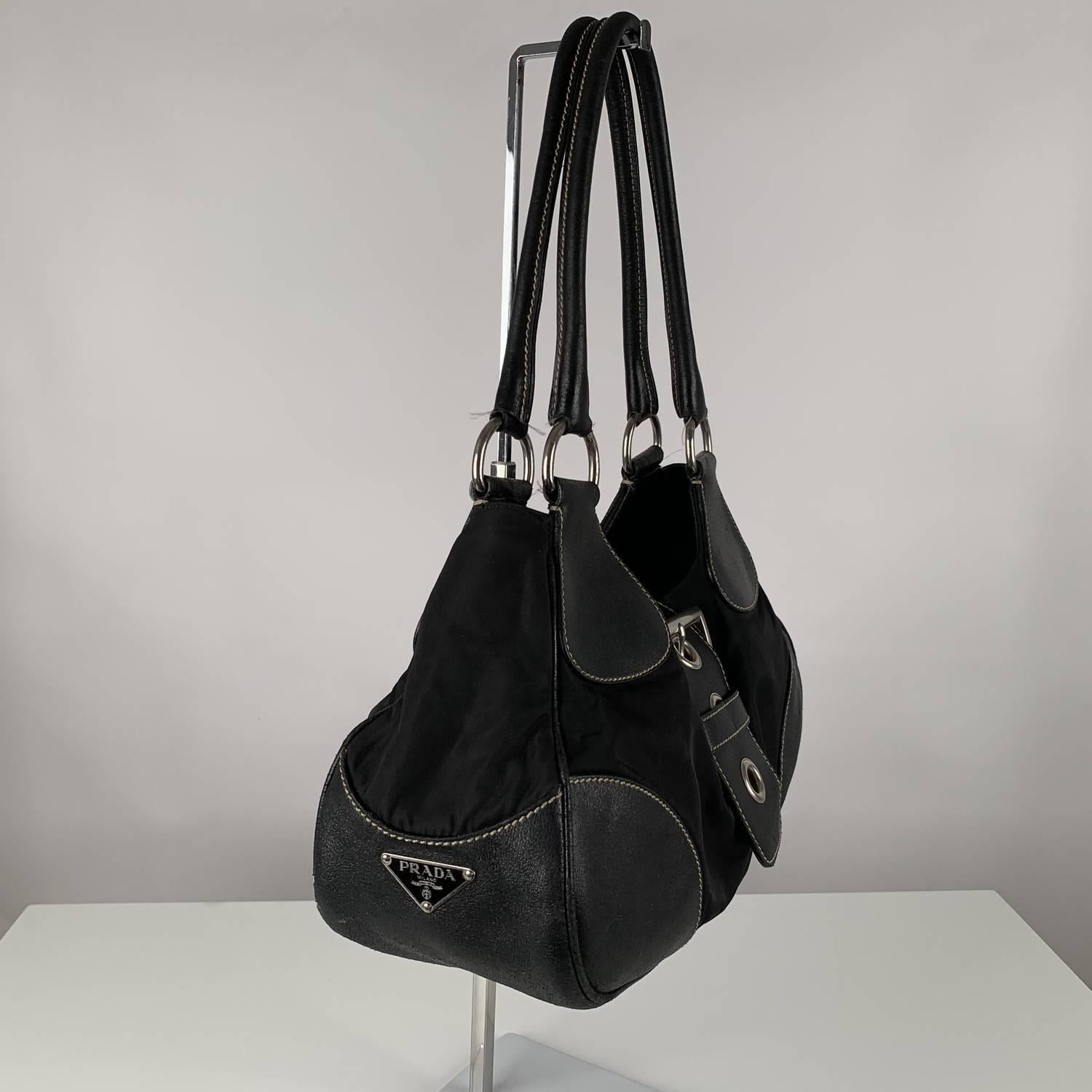 Prada Buckle Hobo Bag In Excellent Condition In Rome, Rome