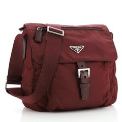 Prada Schnalle Messenger Bag Tessuto Klein