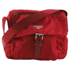 Prada Buckle Messenger Bag Tessuto Small