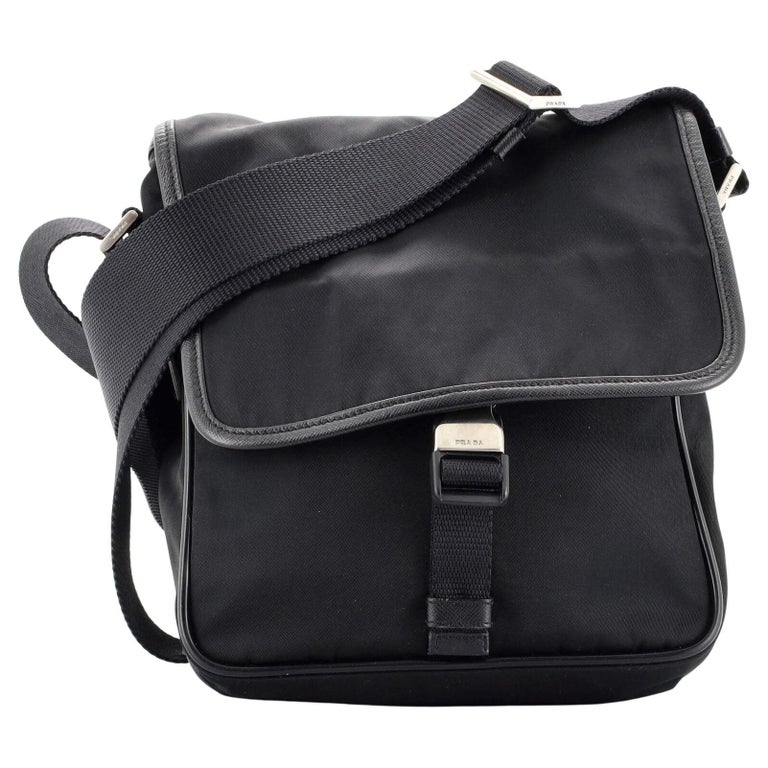 Prada Buckle Messenger Bag Tessuto Small For Sale at 1stDibs