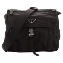 Prada Buckle Messenger Bag Tessuto Small