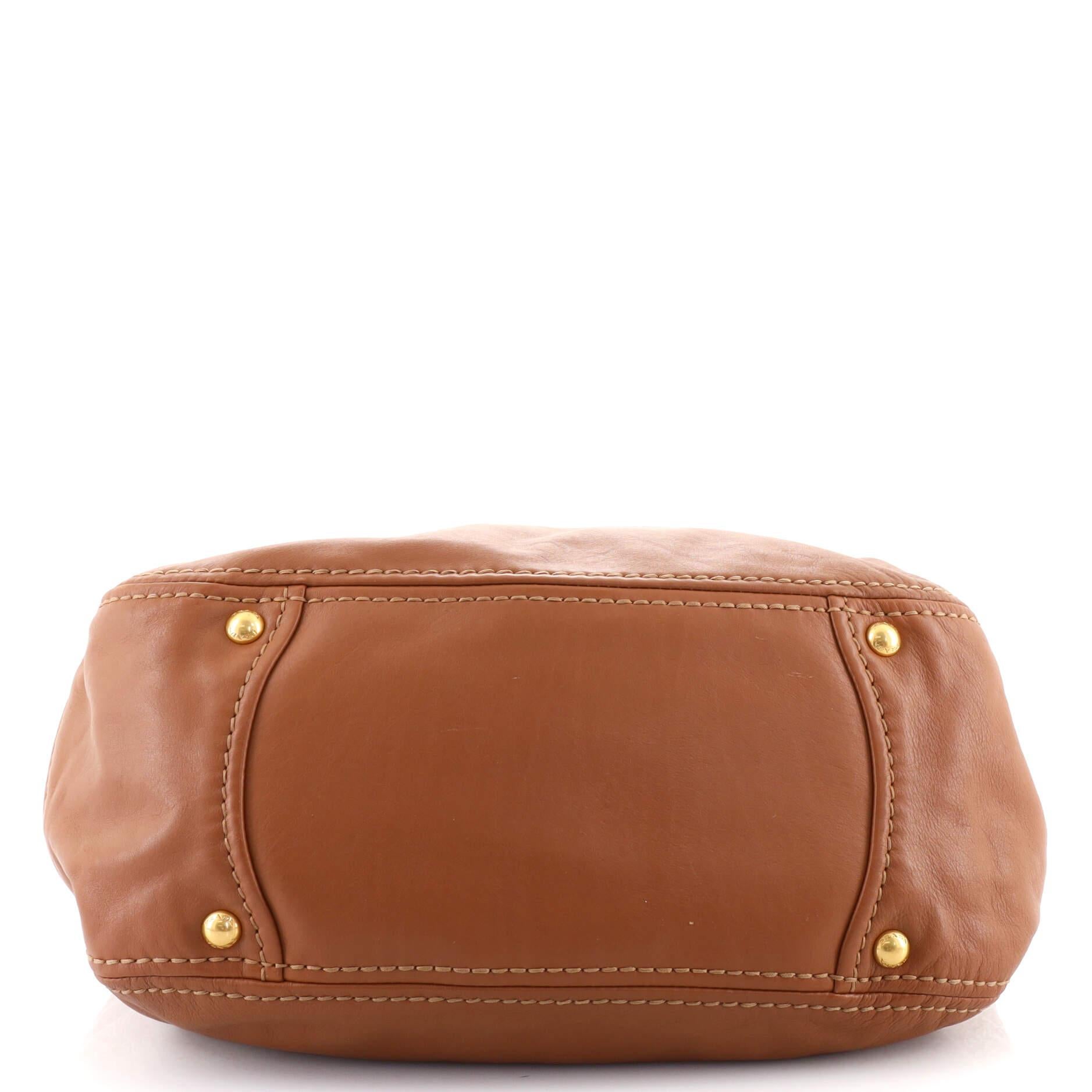 Prada Buckle Open Tote Soft Calf Medium In Good Condition In NY, NY