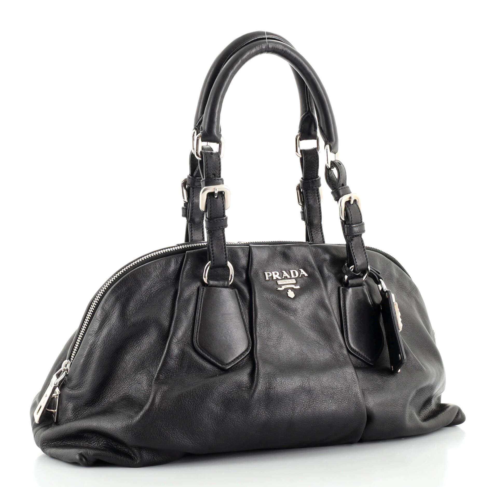 Prada Buckle Pleated Bowler Bag Soft Calf Large at 1stDibs prada pleated bag