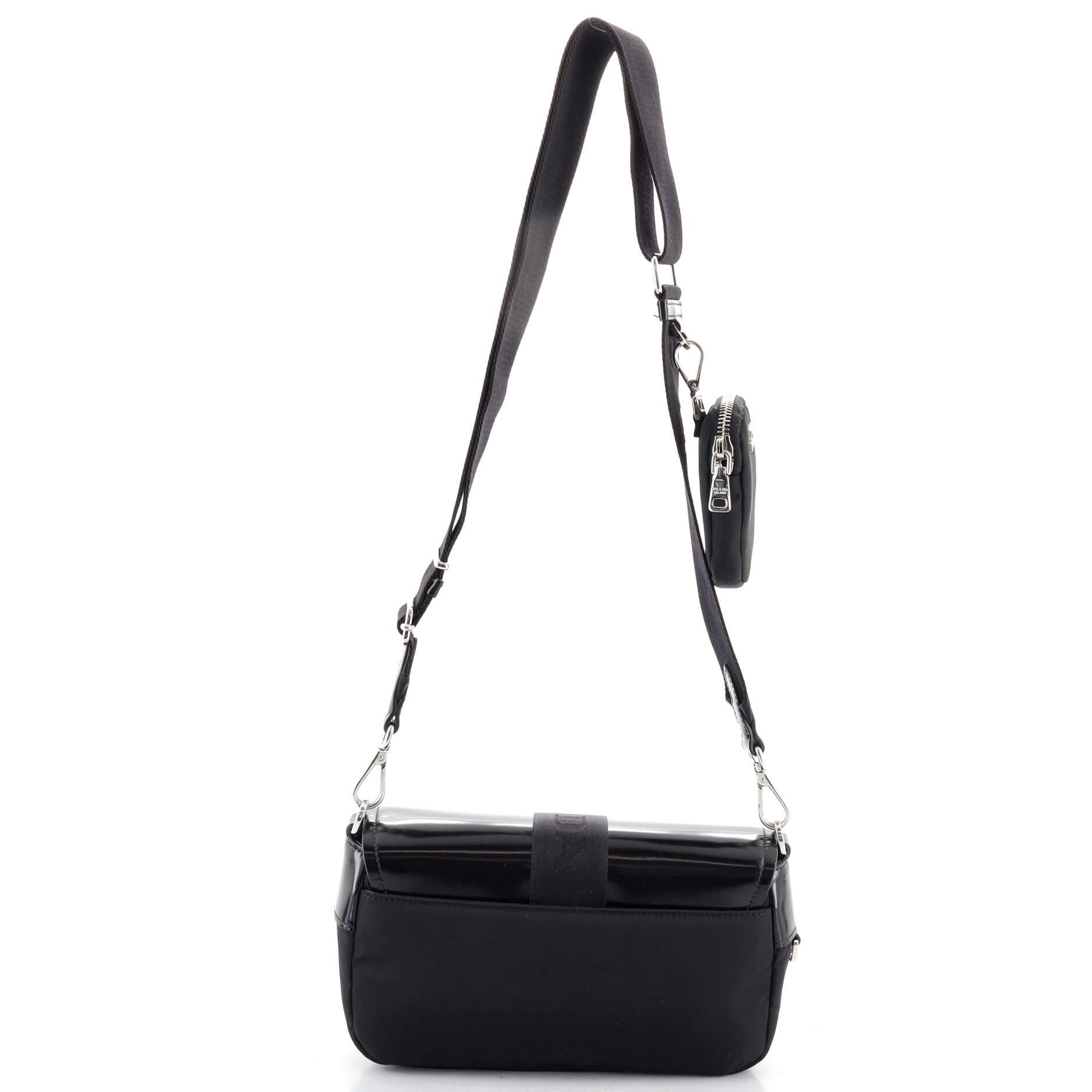 prada milano dal 1913 black leather purse