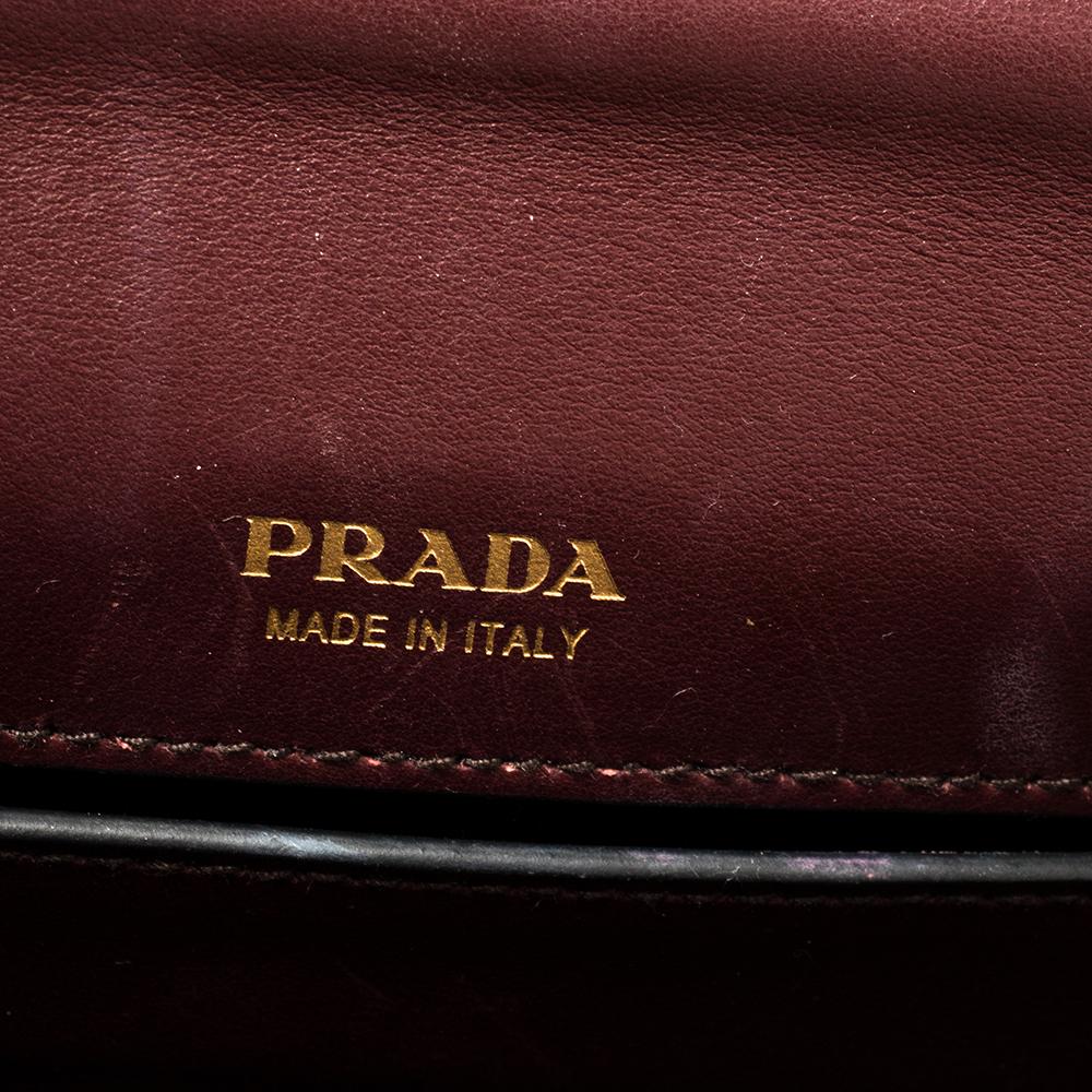 Prada Burgundy/Black Leather Cahier Belt Bag 4