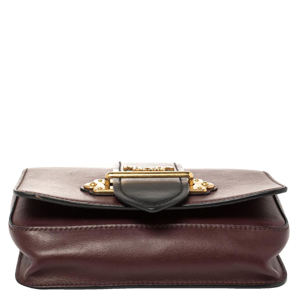 Prada Burgundy/Black Leather Cahier Belt Bag 5