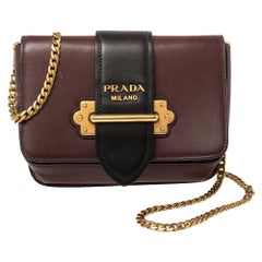 Prada Burgundy/Black Leather Cahier Belt Bag