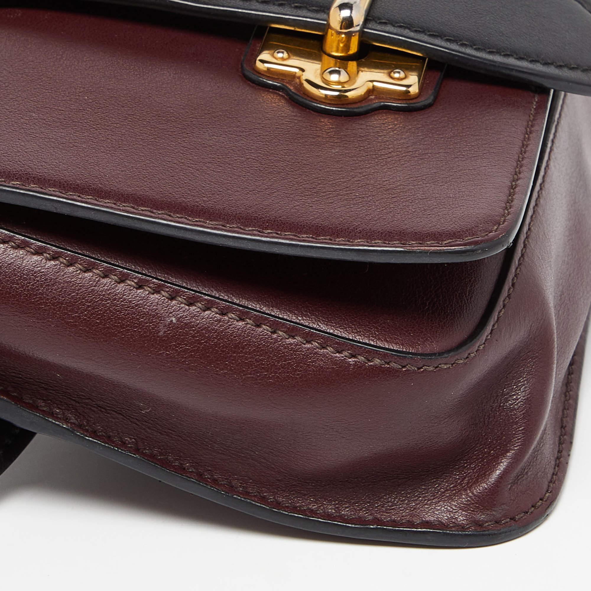 Prada Burgundy/Black Leather Cahier Convertible Belt Bag 2