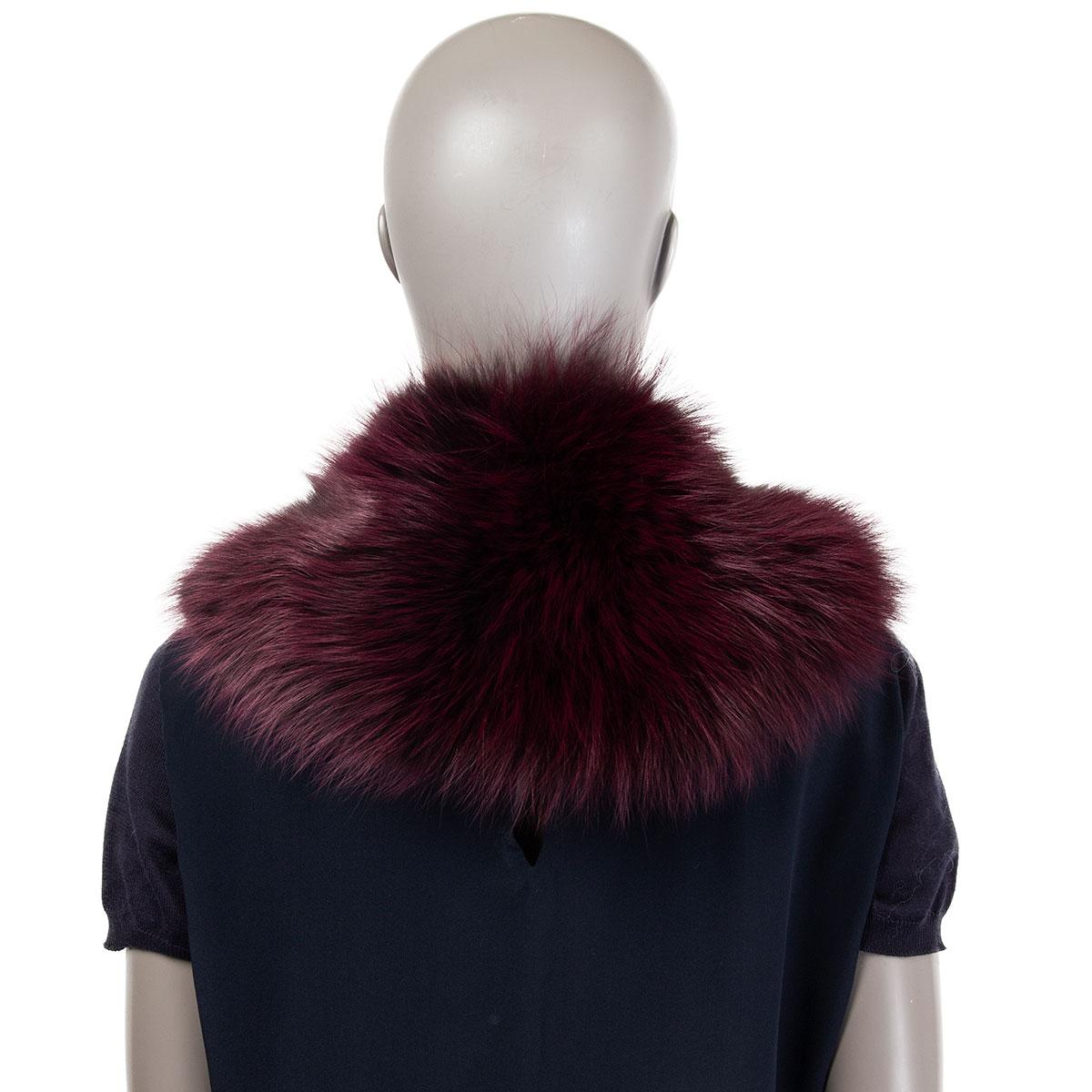 Nero PRADA Sciarpa con collo a scialle in pelliccia di FOX bordeaux