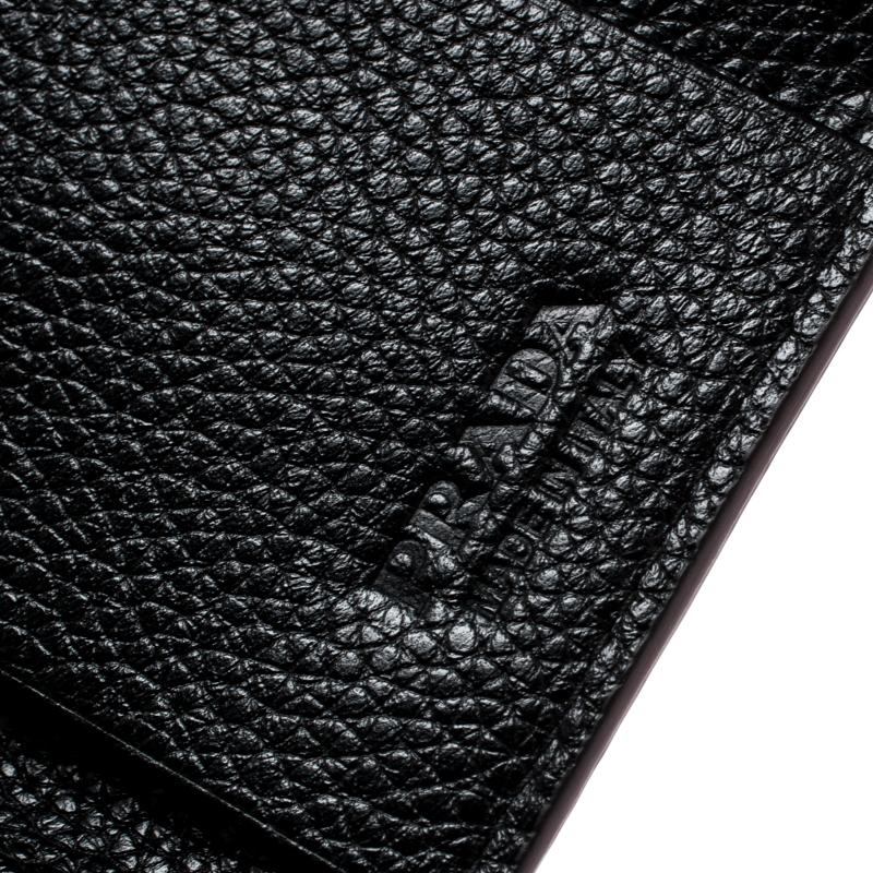 Black Prada Burgundy Leather 6 Key Holder