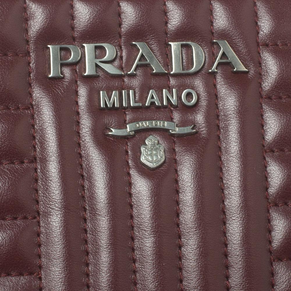 Women's Prada Burgundy Leather Diagramme Crossbody Bag