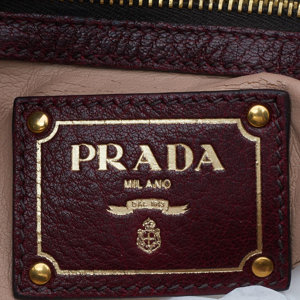 Prada Burgundy Leather Tote 3