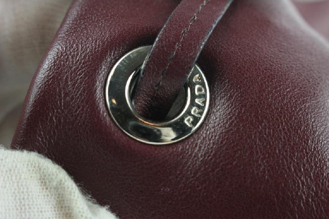 Prada Burgundy Leather Twin Pocket Backpack 862816 4