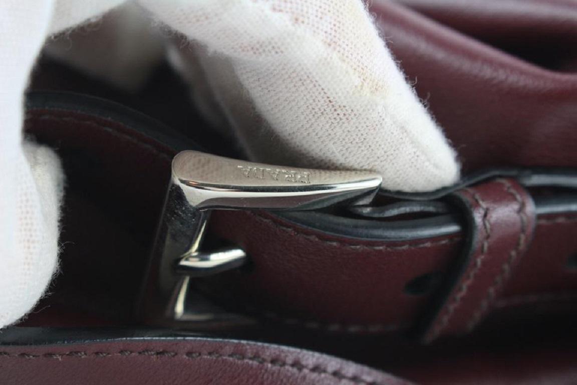 Prada Burgundy Leather Twin Pocket Backpack 862816 2