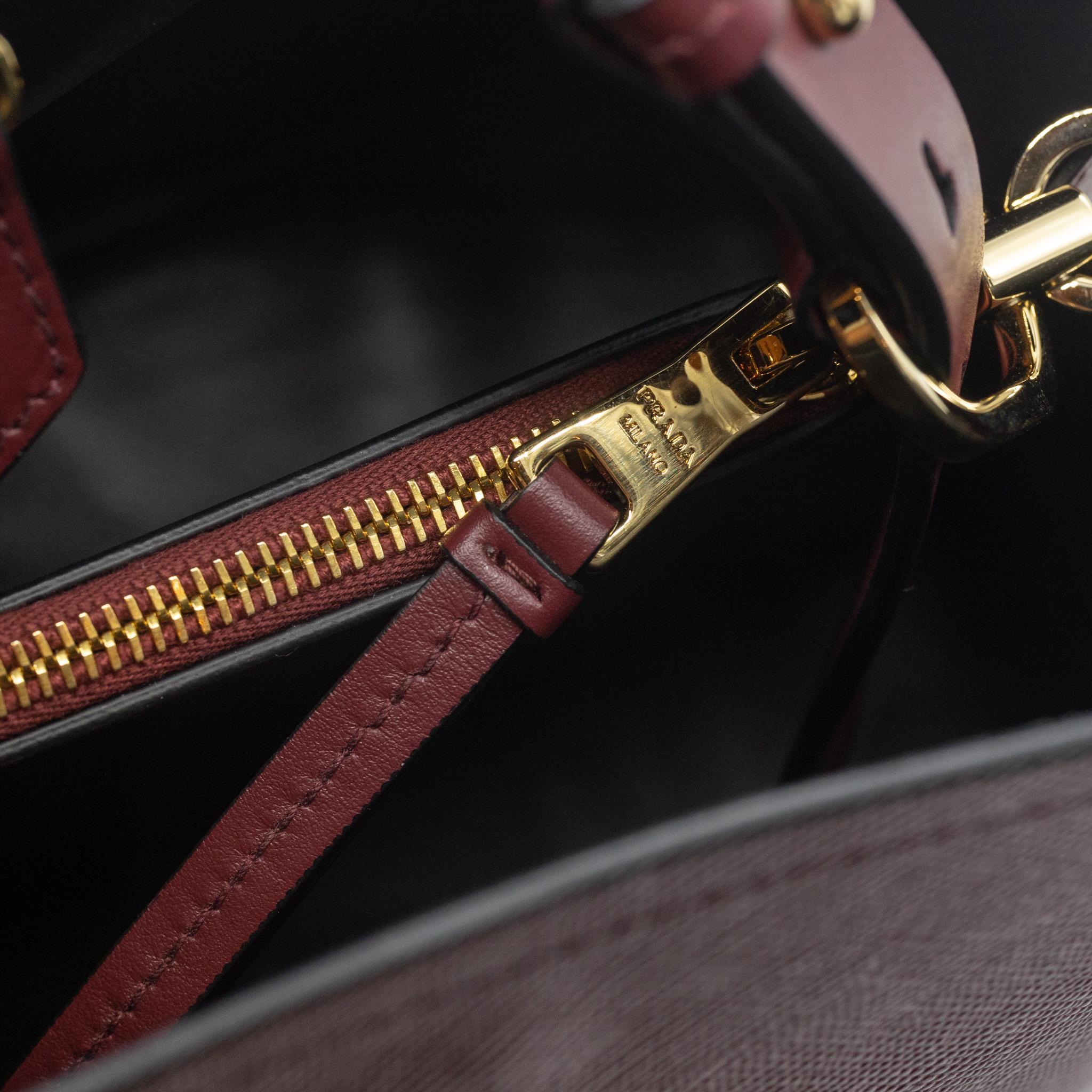 Prada Burgundy Matinée Large Saffiano Leather Crossbody Top Handle Bag, 2020. 4