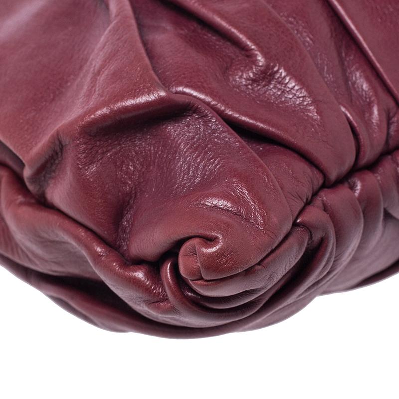 Prada Burgundy Nappa Gaufre Leather Clutch 2