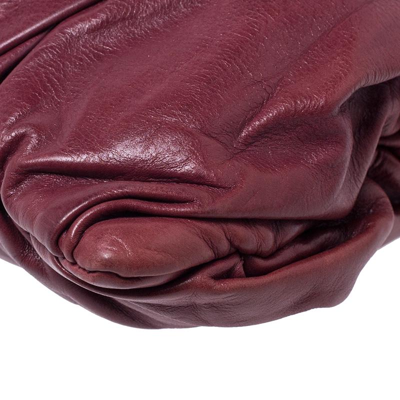 Prada Burgundy Nappa Gaufre Leather Clutch 3
