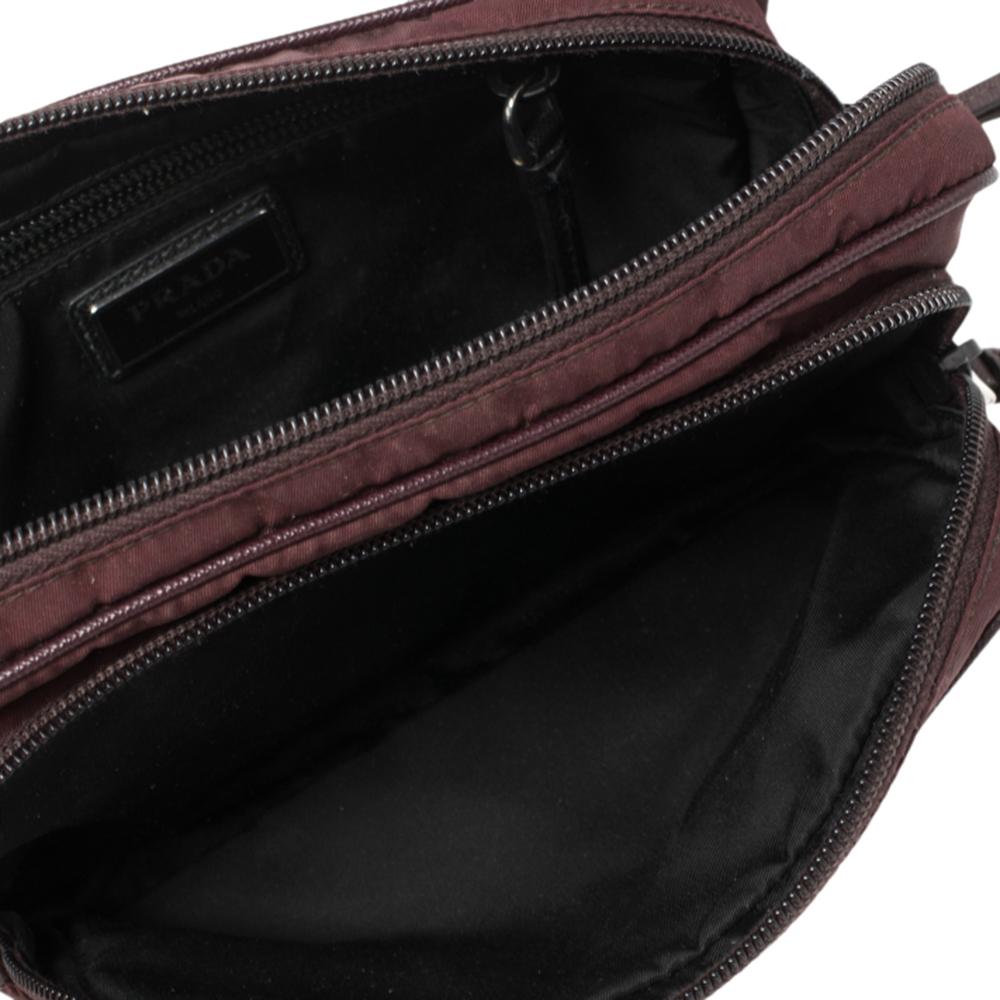 Prada Burgundy Nylon and Leather Belt Bag 3