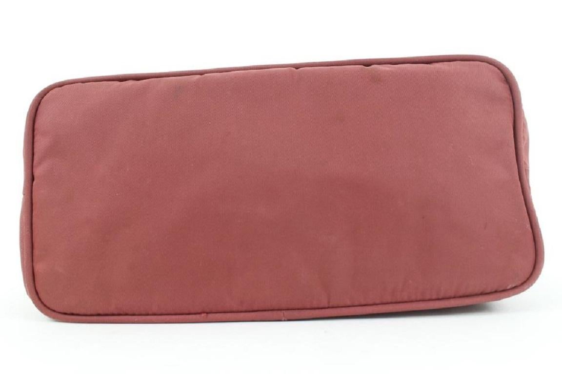 Prada Burgundy Nylon Tessuto Mini Bag Shoulder Baguette 3pr114 1