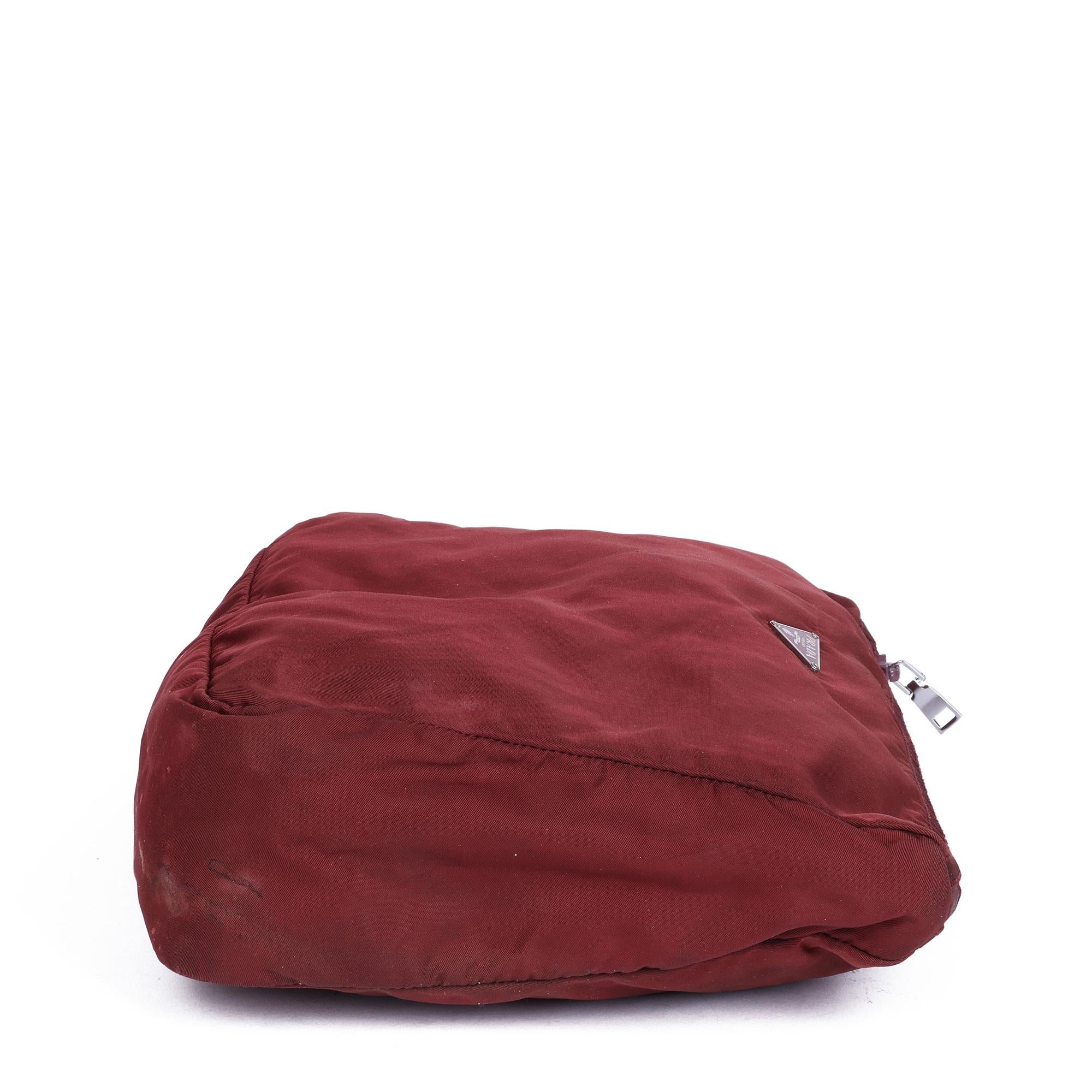 Women's Prada Burgundy Nylon Vintage Toiletry Pouch