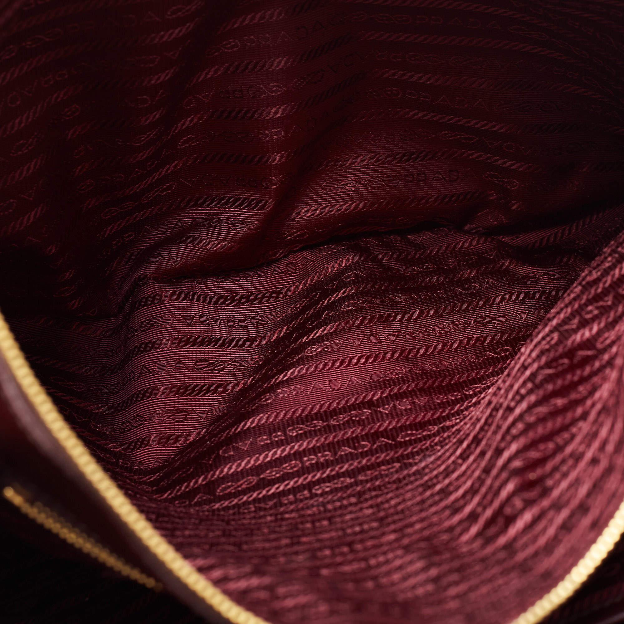 Prada Burgundy Saffiano Leather Extra Large Double Zip Executive Tote 3