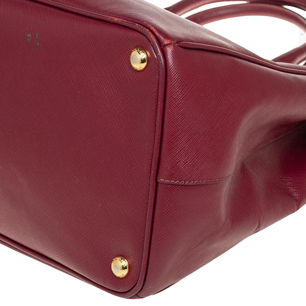 Prada Burgundy Saffiano Lux Leather Medium Galleria Tote 3