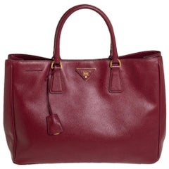 Prada Burgundy Saffiano Lux Leather Medium Galleria Tote