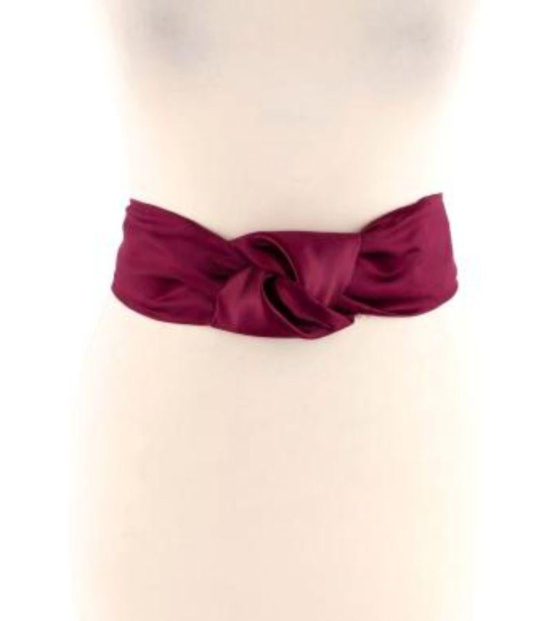 Prada Burgundy Silk Twist Waist Belt In Good Condition For Sale In London, GB