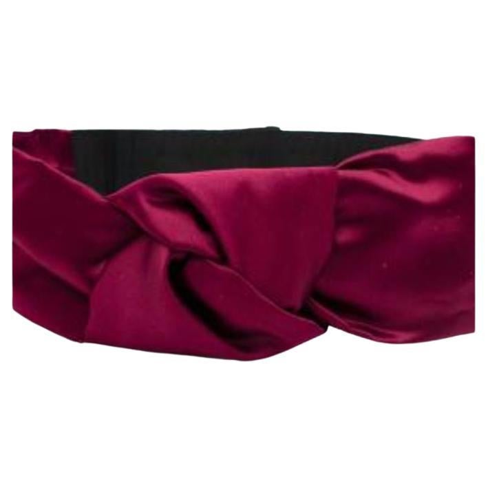 Prada Burgundy Silk Twist Waist Belt For Sale