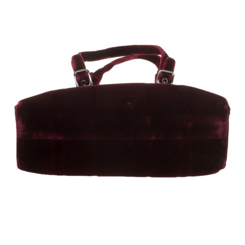 Women's Prada Burgundy Velvet Frame Bag
