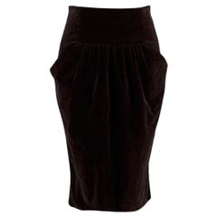 Prada Burgundy Velvet Ruched Skirt